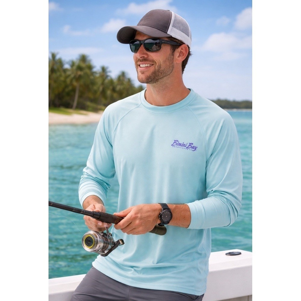 Bimini Bay Outfitters Ltd Aqua Long Sleeve Fishing Shirt Men's UPF Performance